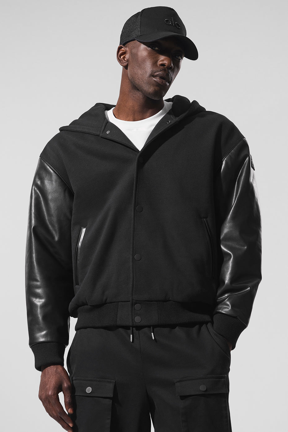 Select Hooded Bomber Jacket - Black