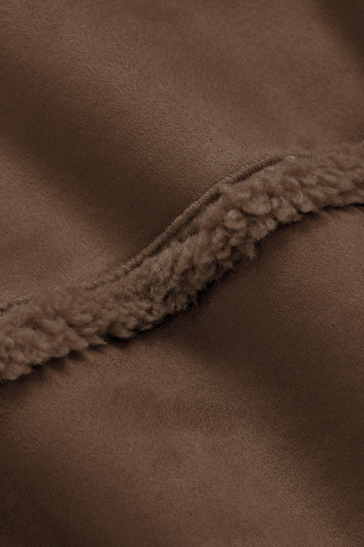Faux Shearling Snowfall Cropped Jacket - Java Brown