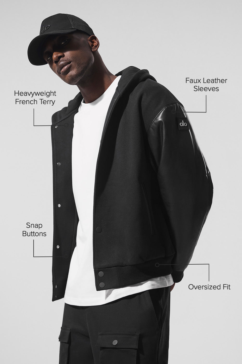 Select Hooded Bomber Jacket - Black