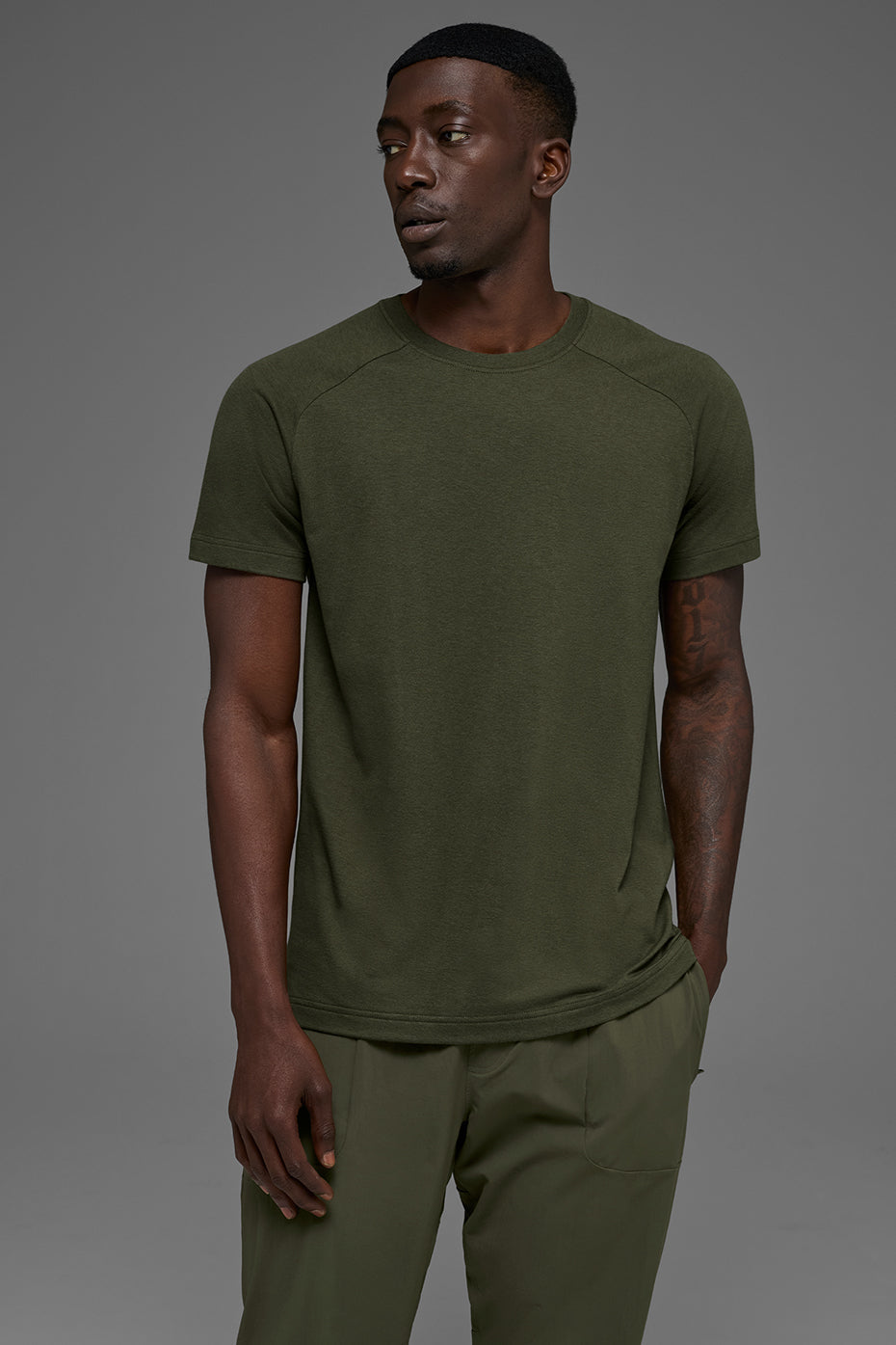 Triumph Raglan Tee - Green Olive
