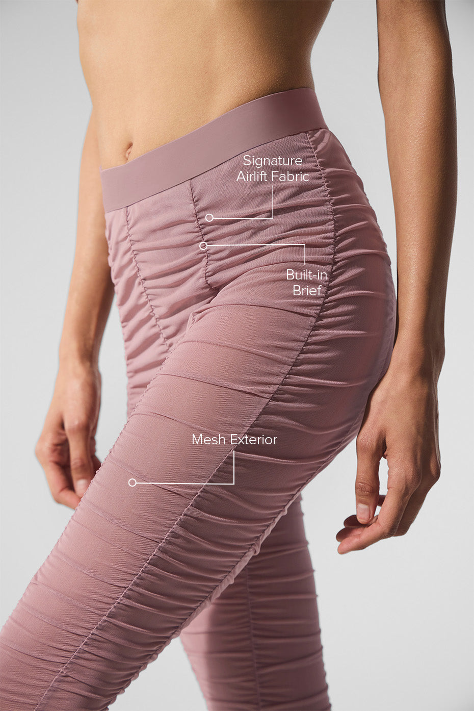 Airlift Mesh High-Waist Cherish Legging - Smoky Quartz