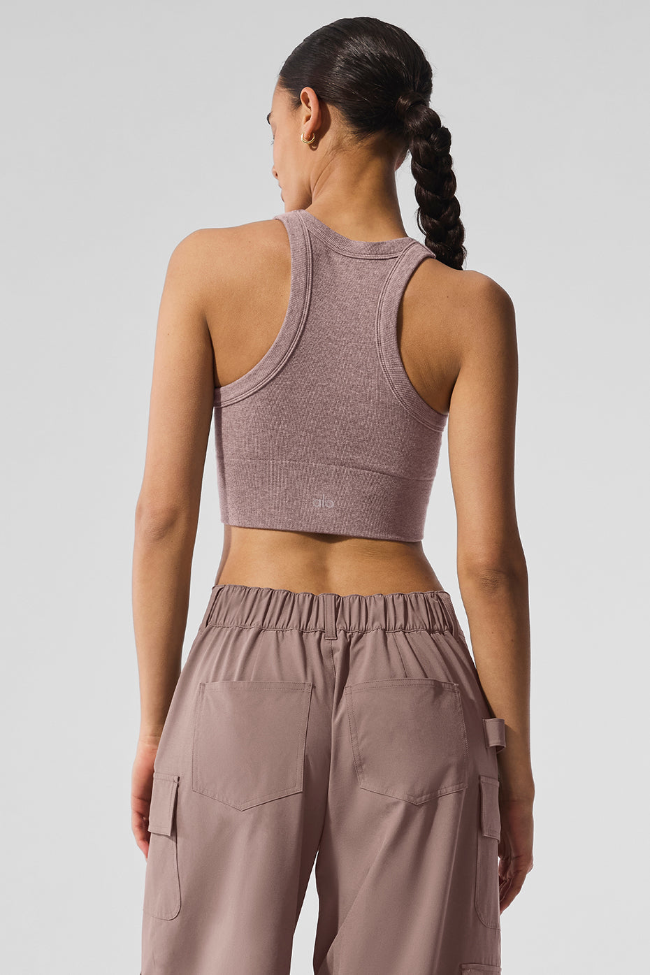 Seamless Delight High Neck Bra - Mushroom Heather
