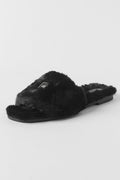 ALO Classico Faux Fur Sandal - Black