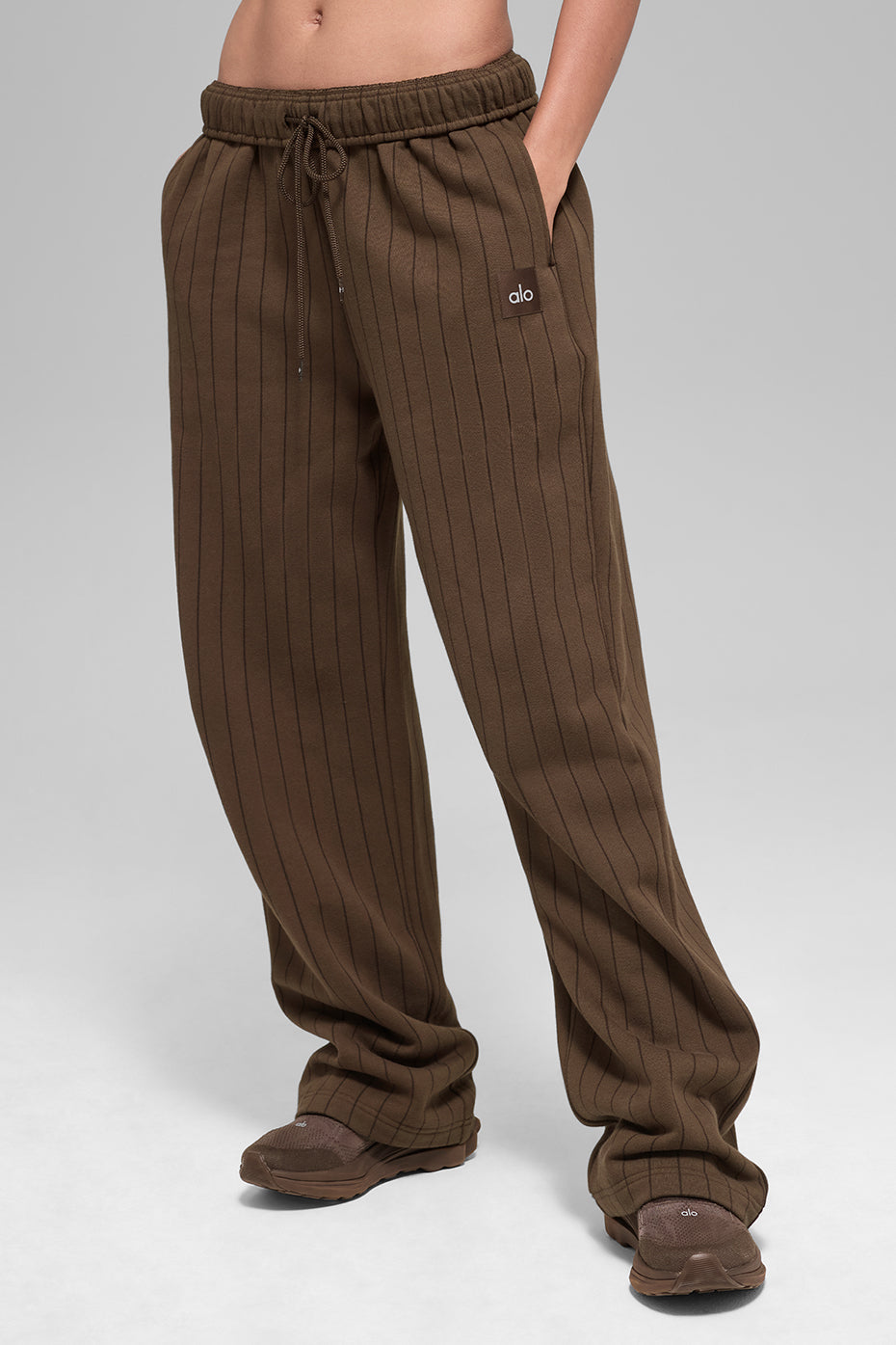 Pinstripe Straight Leg Sweatpant - Espresso Pinstripe