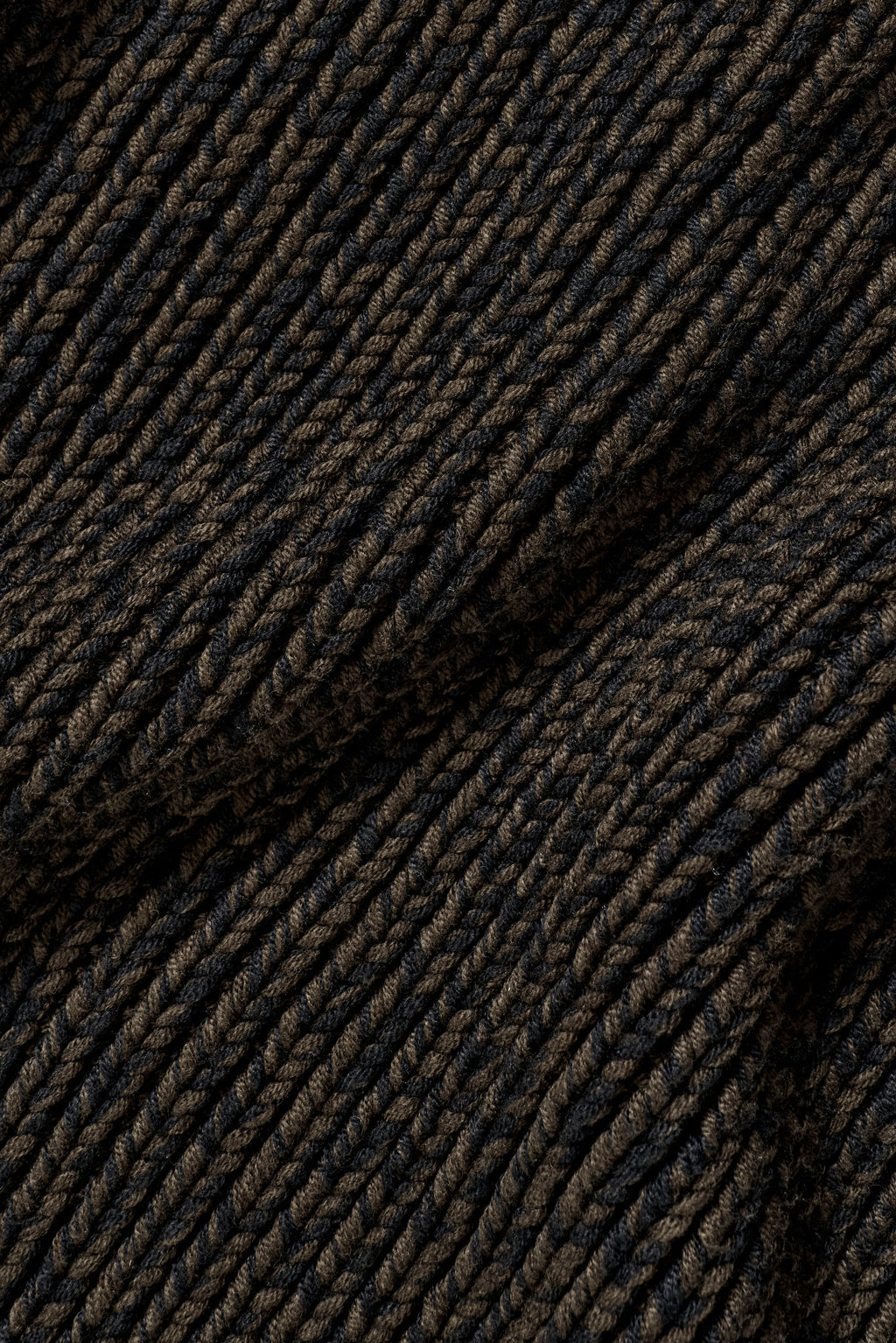 Chunky Knit Rewind Hoodie - Espresso Multi