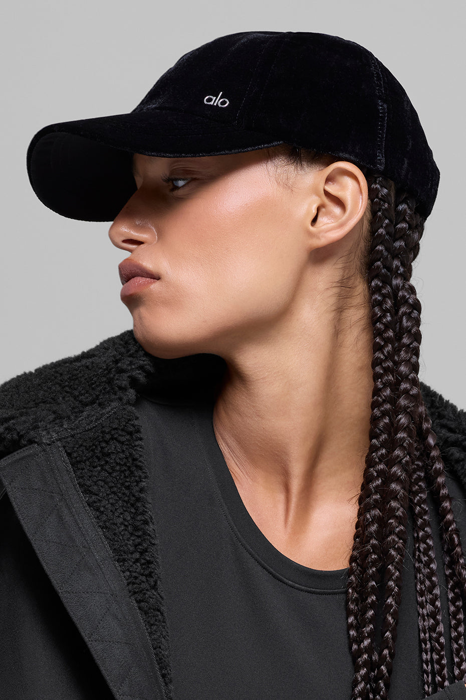 Velvet Off-Duty Cap - Black