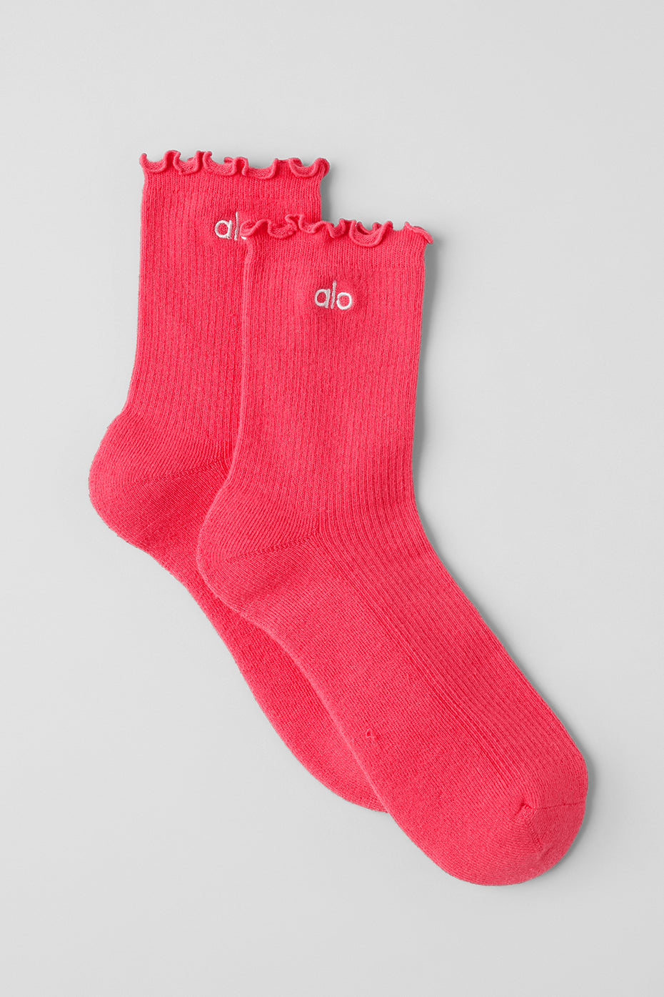 Women's Lettuce Edge Sock - Candy Red