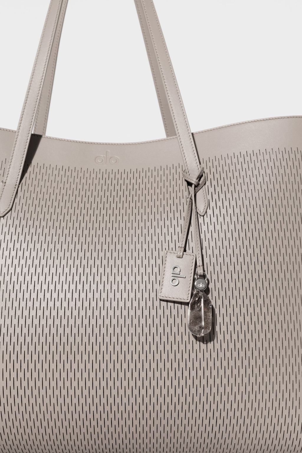 ALO Leather Mesh Tranquility Tote - Warm Gravel Leather Mesh