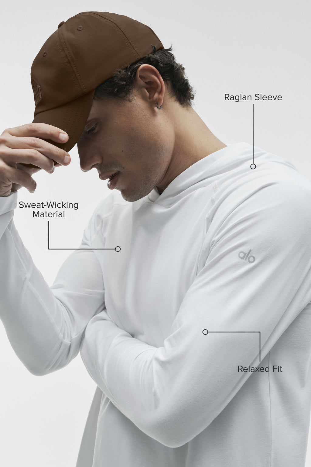 ALO Vapor Long Sleeve Hoodie - White