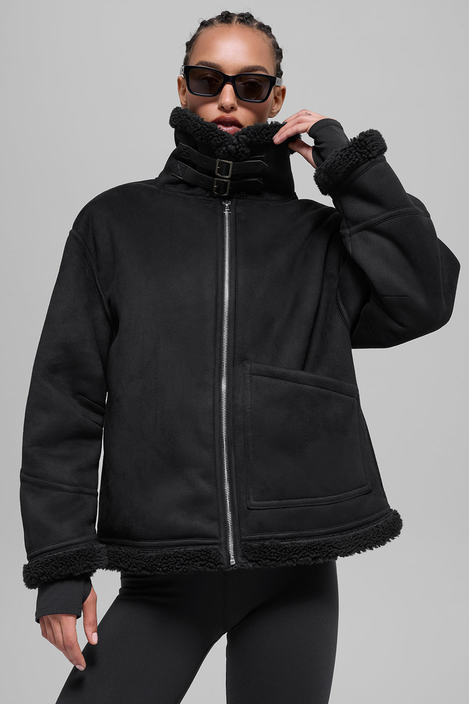 Faux Shearling Grand Jacket - Black