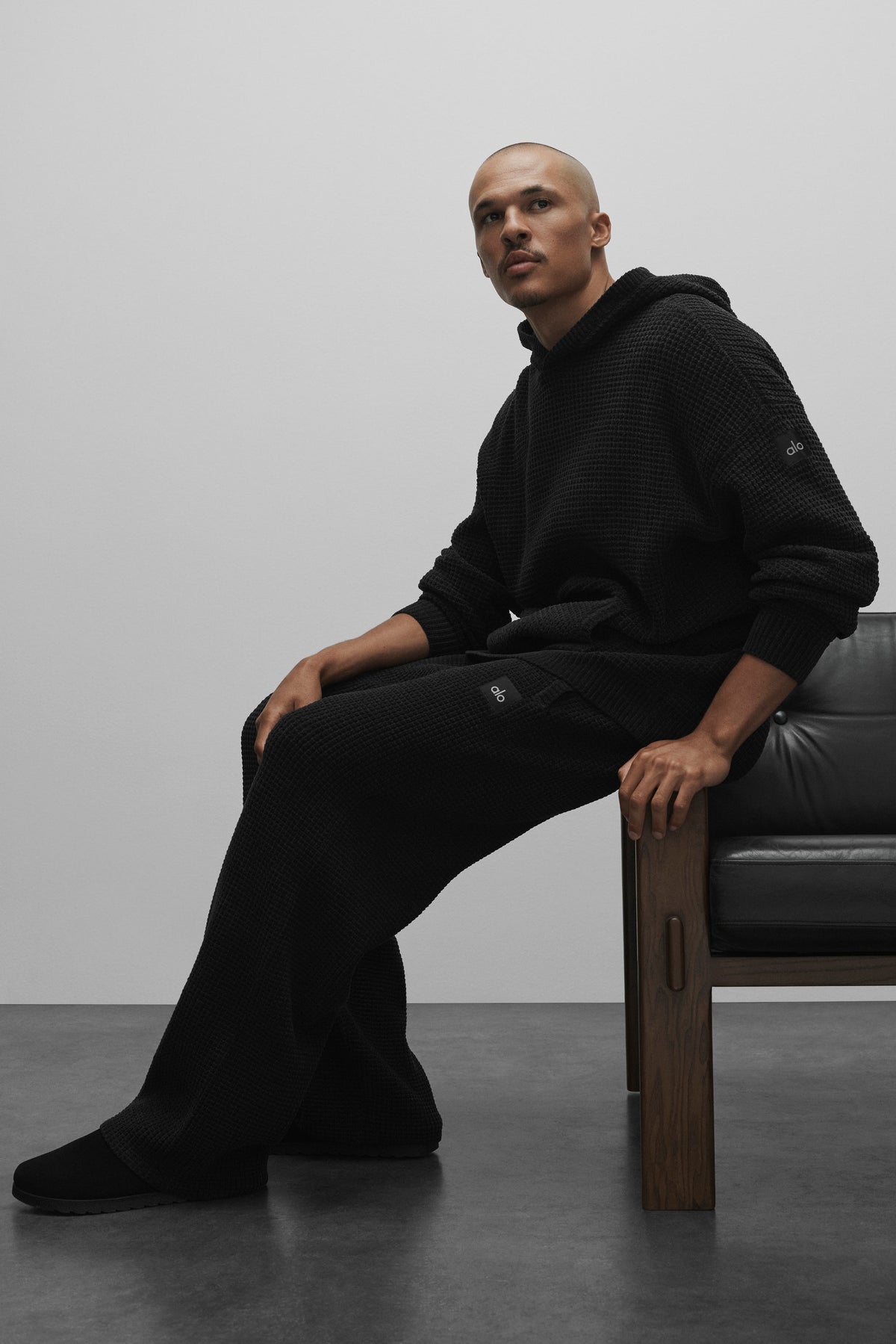 Waffle Chenille Edition Hoodie - Black