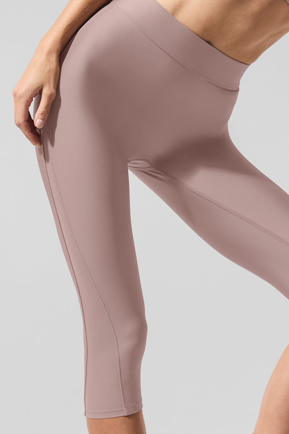 Airlift Mesh High-Waist Just Right Capri - Taupe