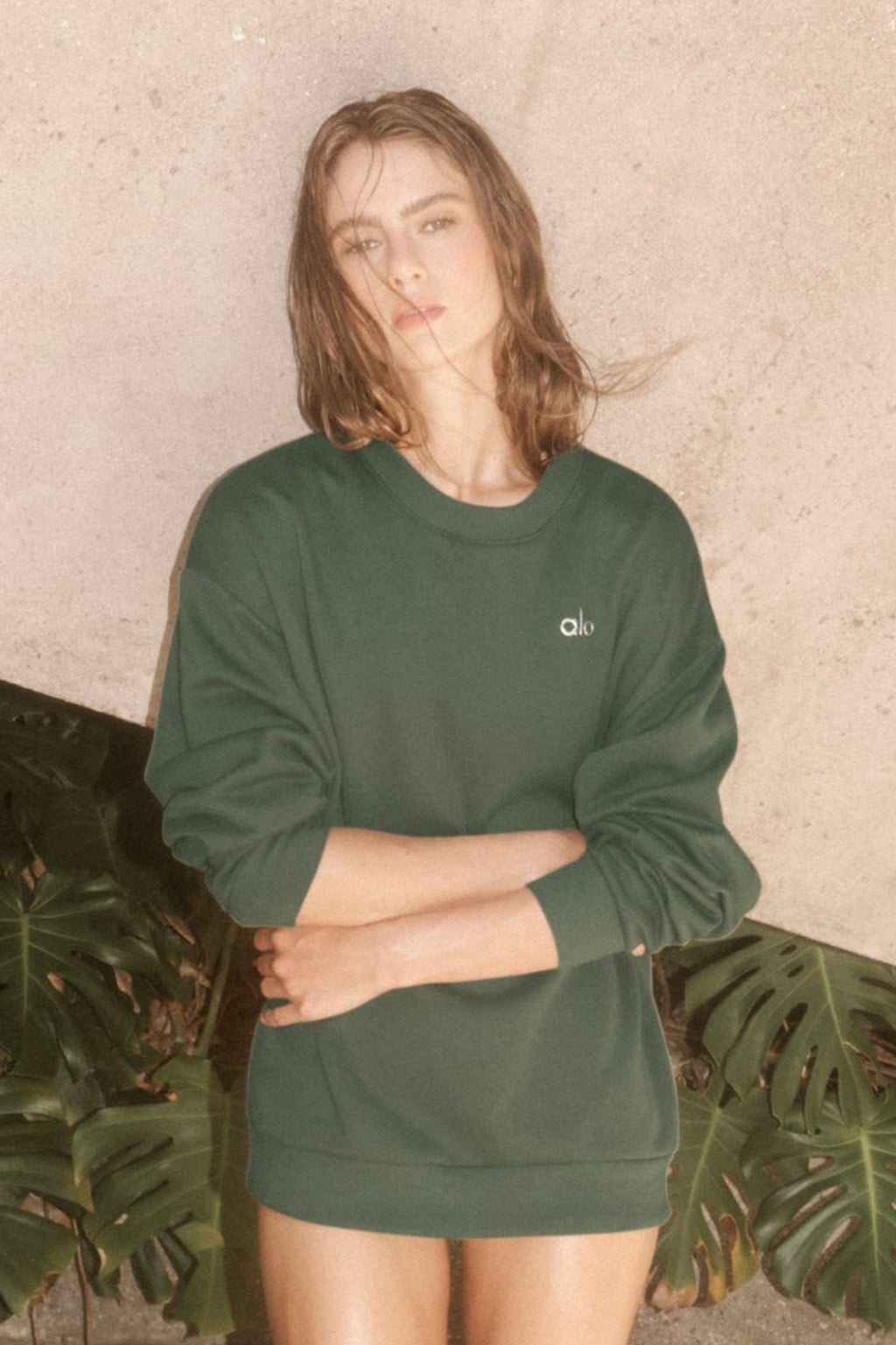 Accolade Crew Neck Pullover - Bamboo Green
