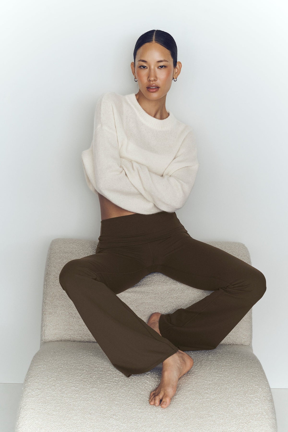 ALO Softsculpt Foldover Flare Legging (Regular) - Espresso