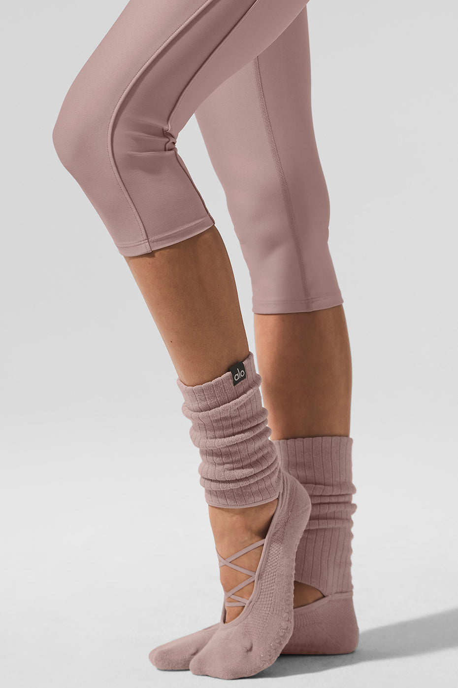 Women's Strappy Siren Grip Sock - Taupe