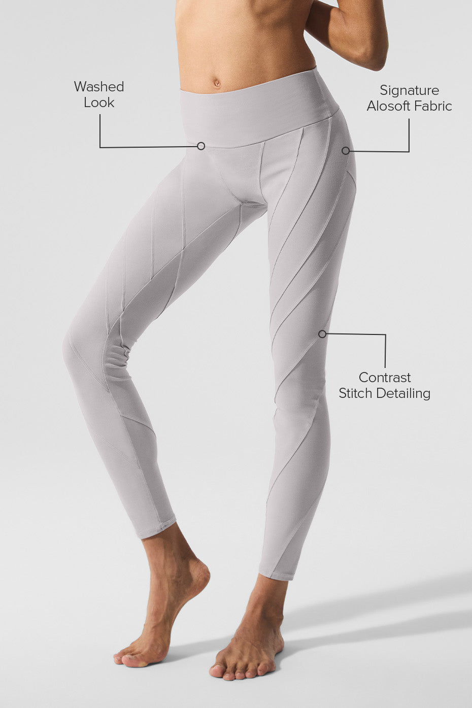 Washed Alosoft High-Waist Sunray Legging - Grey Sky Wash