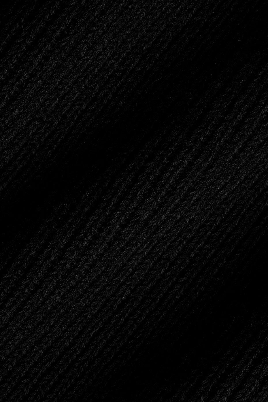 Domain Rib Knit Crew Sweater - Black