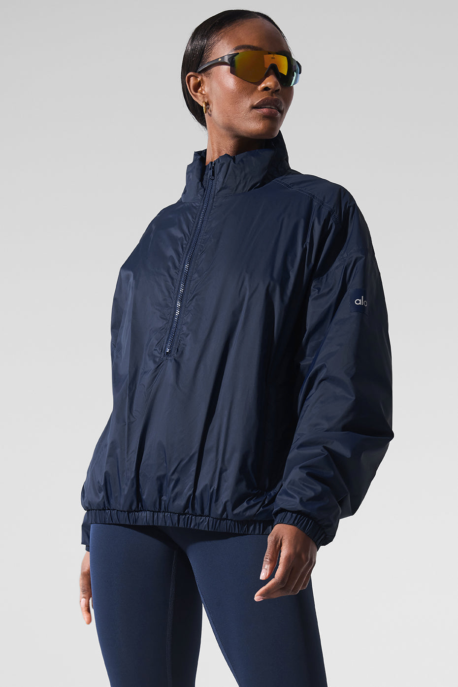 Latitude Light Weight 1/2 Zip Pullover Jacket - Navy