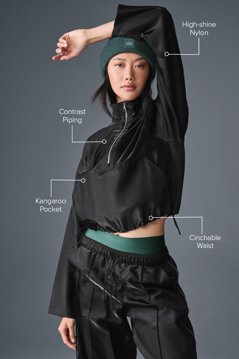 Cropped Afterglow Pullover - Black