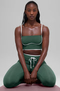 Airbrush Streamlined Bra Tank - Clover Green/White