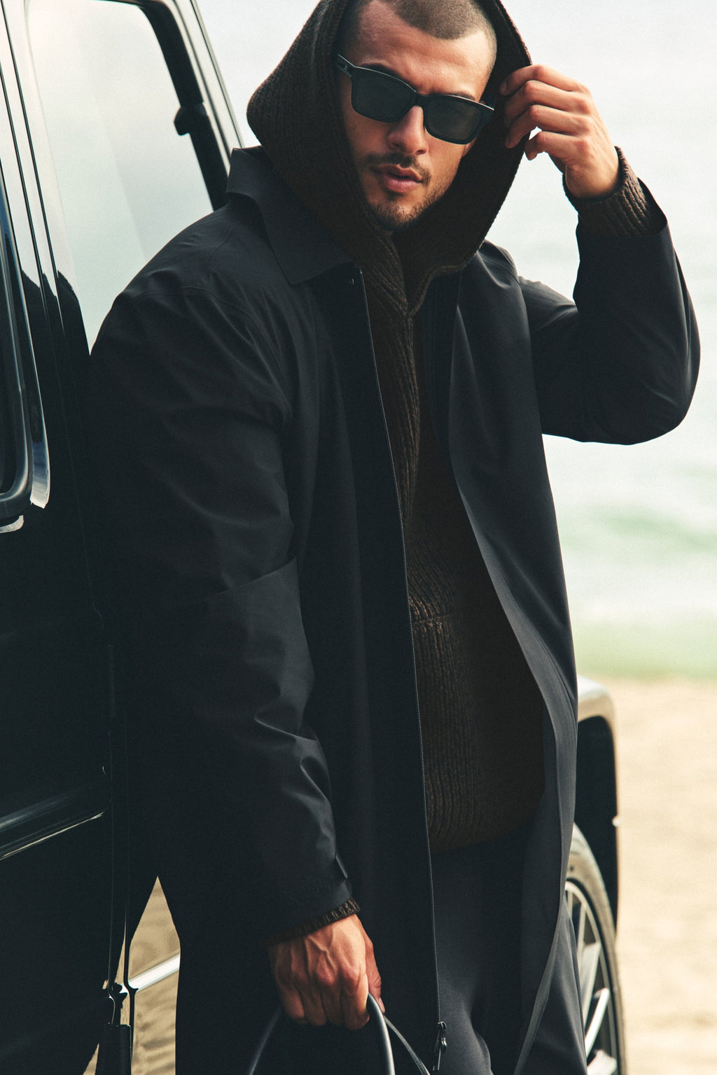 Alpha Shell Long Coat - Black
