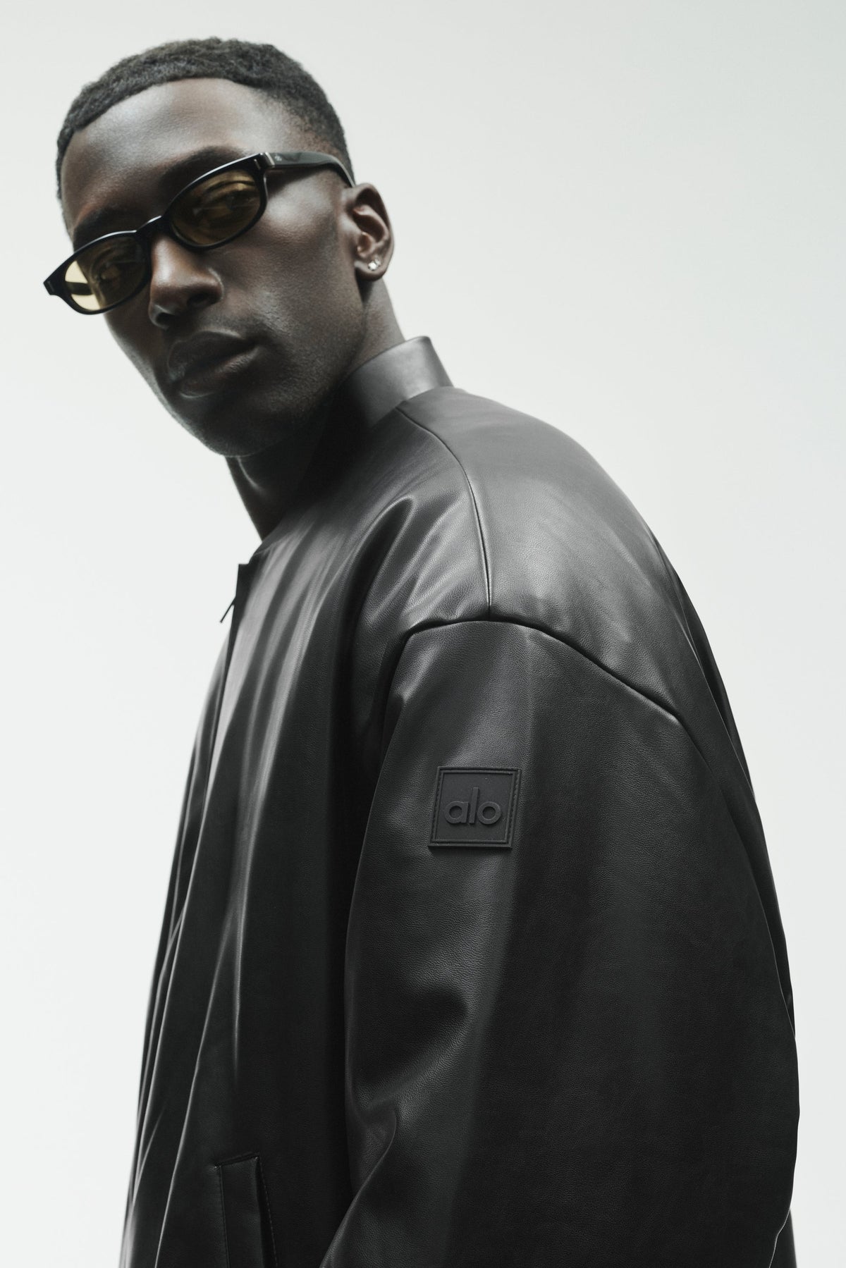 Faux Leather Premier Bomber - Black