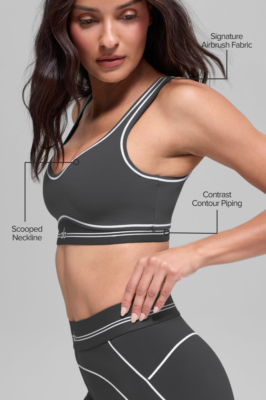 Airbrush Heart Throb Bra - Anthracite/White
