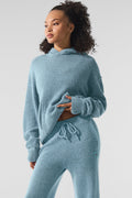 Wool Cashmere New Class Hoodie - Celestial Blue Granite Heather