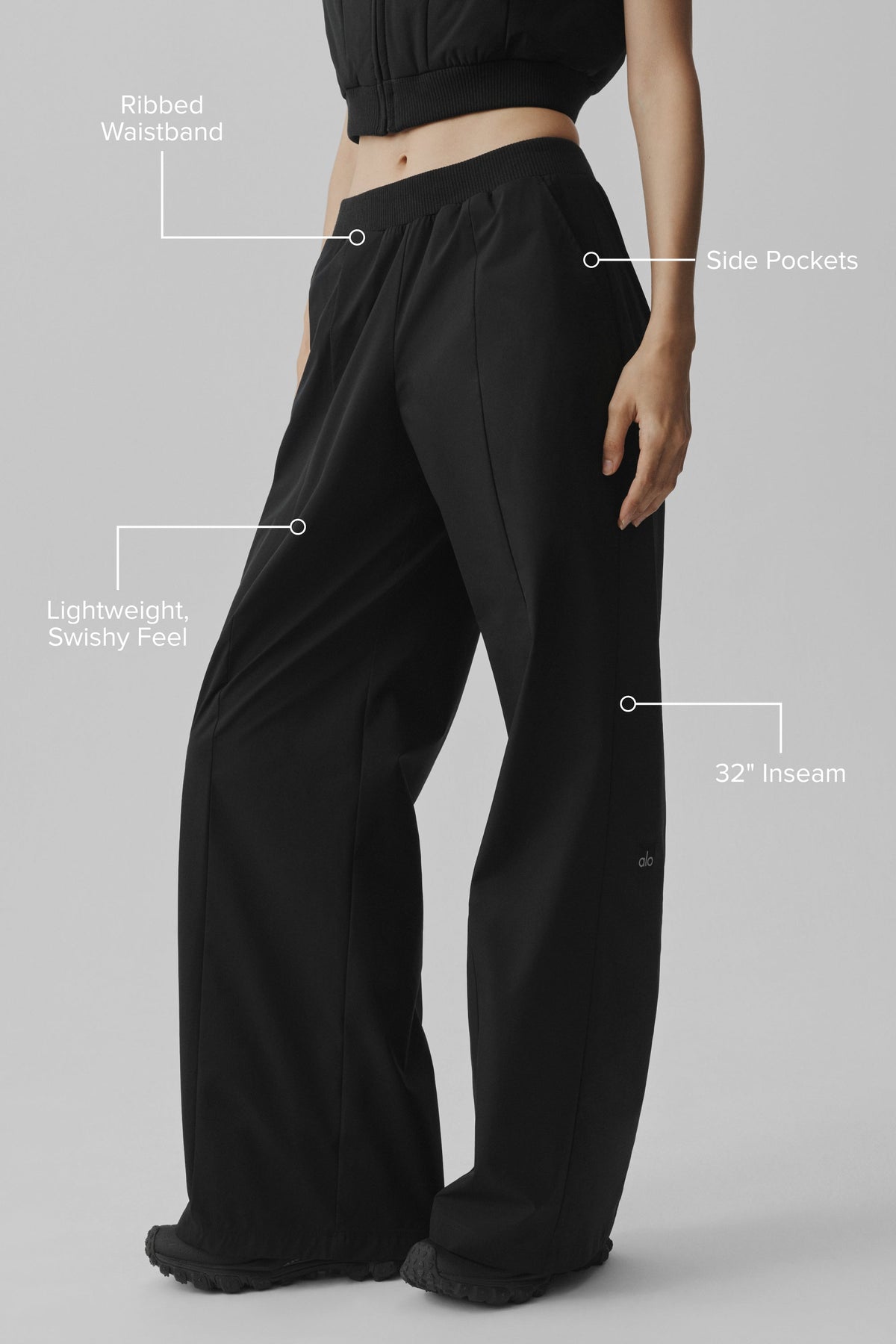 High-Waist Momentum Straight Leg Pant - Black