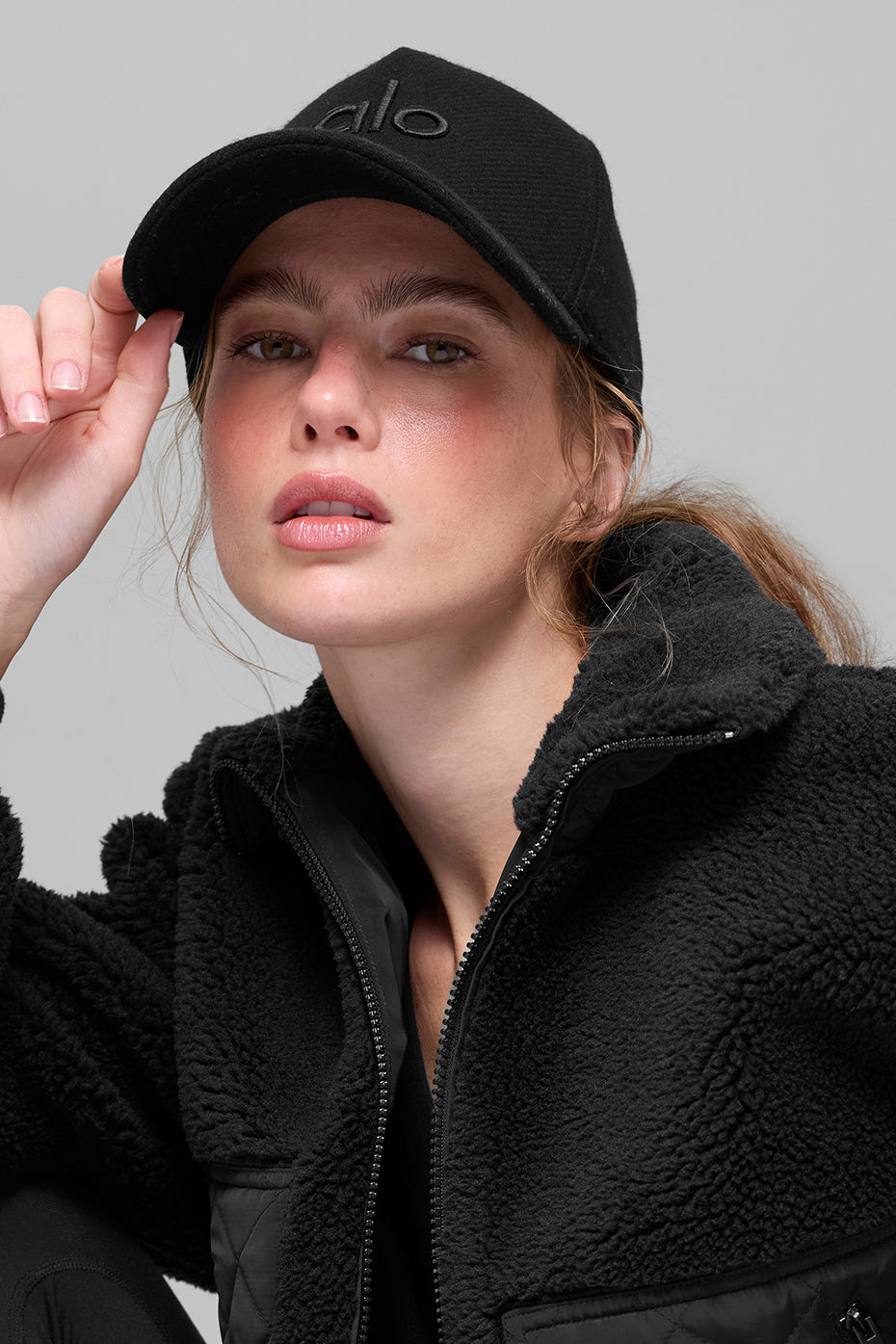 Wool Blend District Trucker Hat - Black