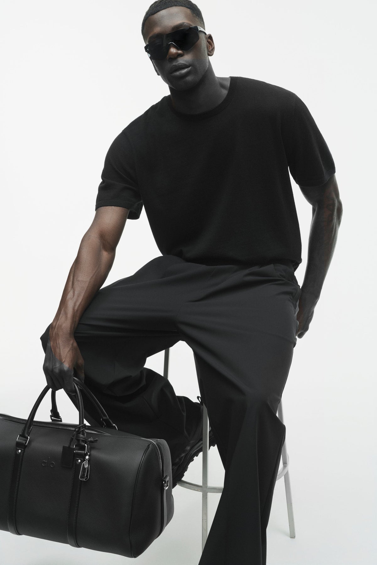 Cashmere Blend Ever Soft Short Sleeve Crew - Black