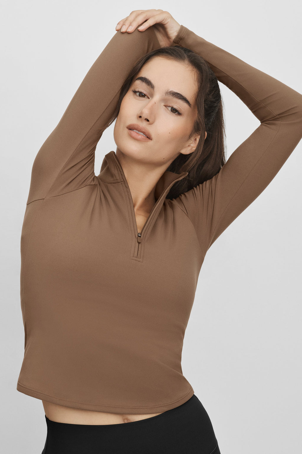 ALO Softsculpt Precision 1/4 Zip Long Sleeve - Java Brown