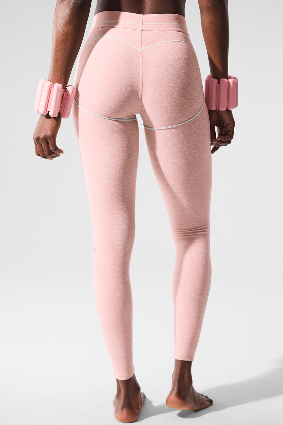 Alosoft High-Waist Heart Throb Legging - Pink Quartz Heather/White