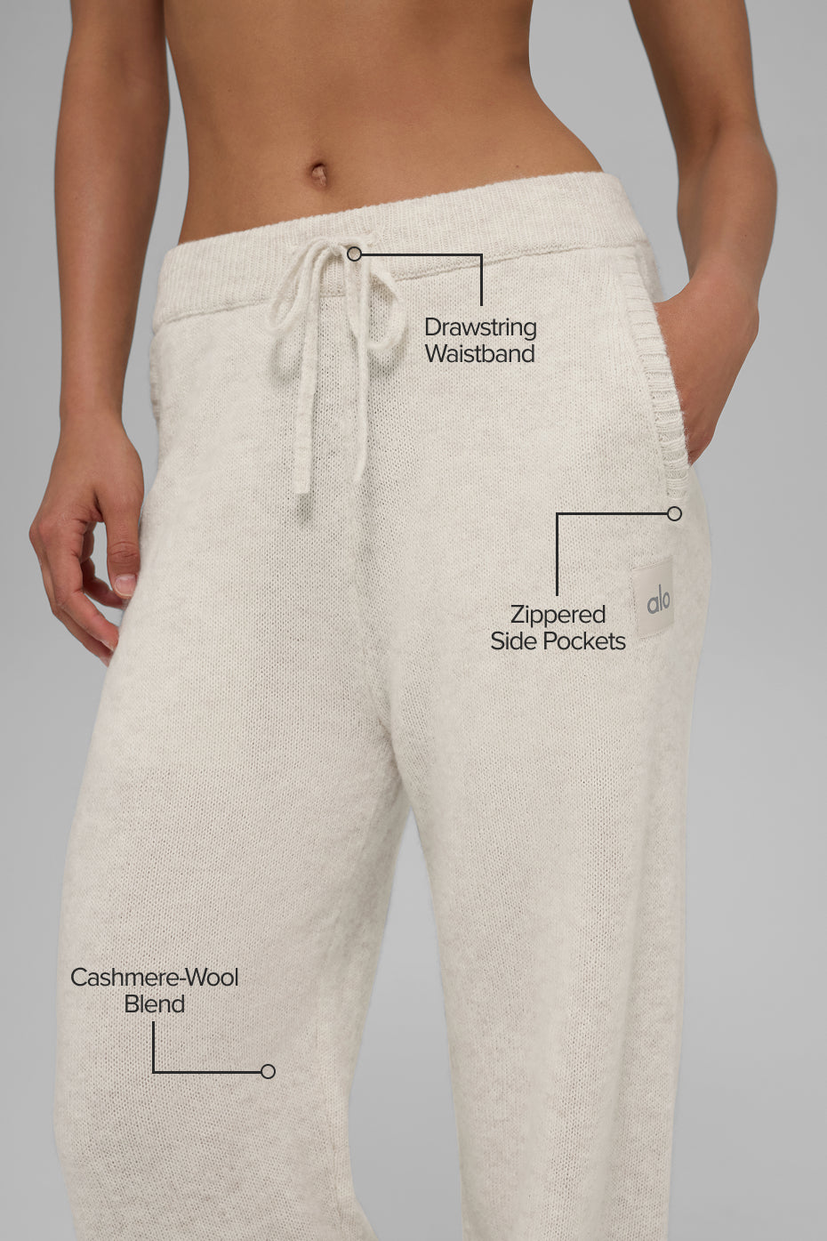Wool Cashmere New Class Sweatpant - Bone Heather