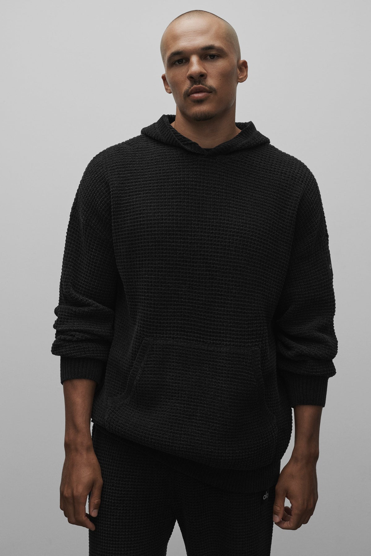 Waffle Chenille Edition Hoodie - Black