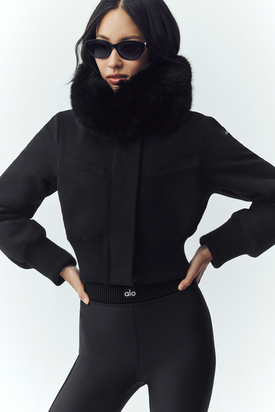 Wool Blend Bunny Slope Jacket - Black
