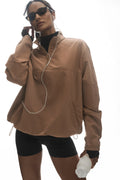 Light Weight Takeaway Track Pullover - Java Brown