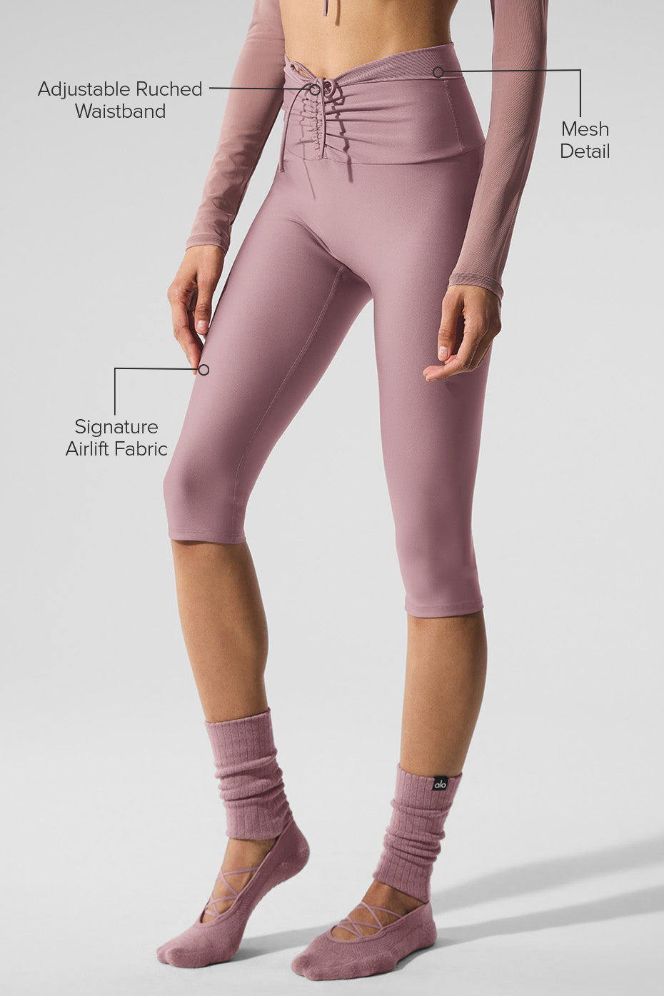 Airlift Mesh High-Waist Divine Capri - Smoky Quartz