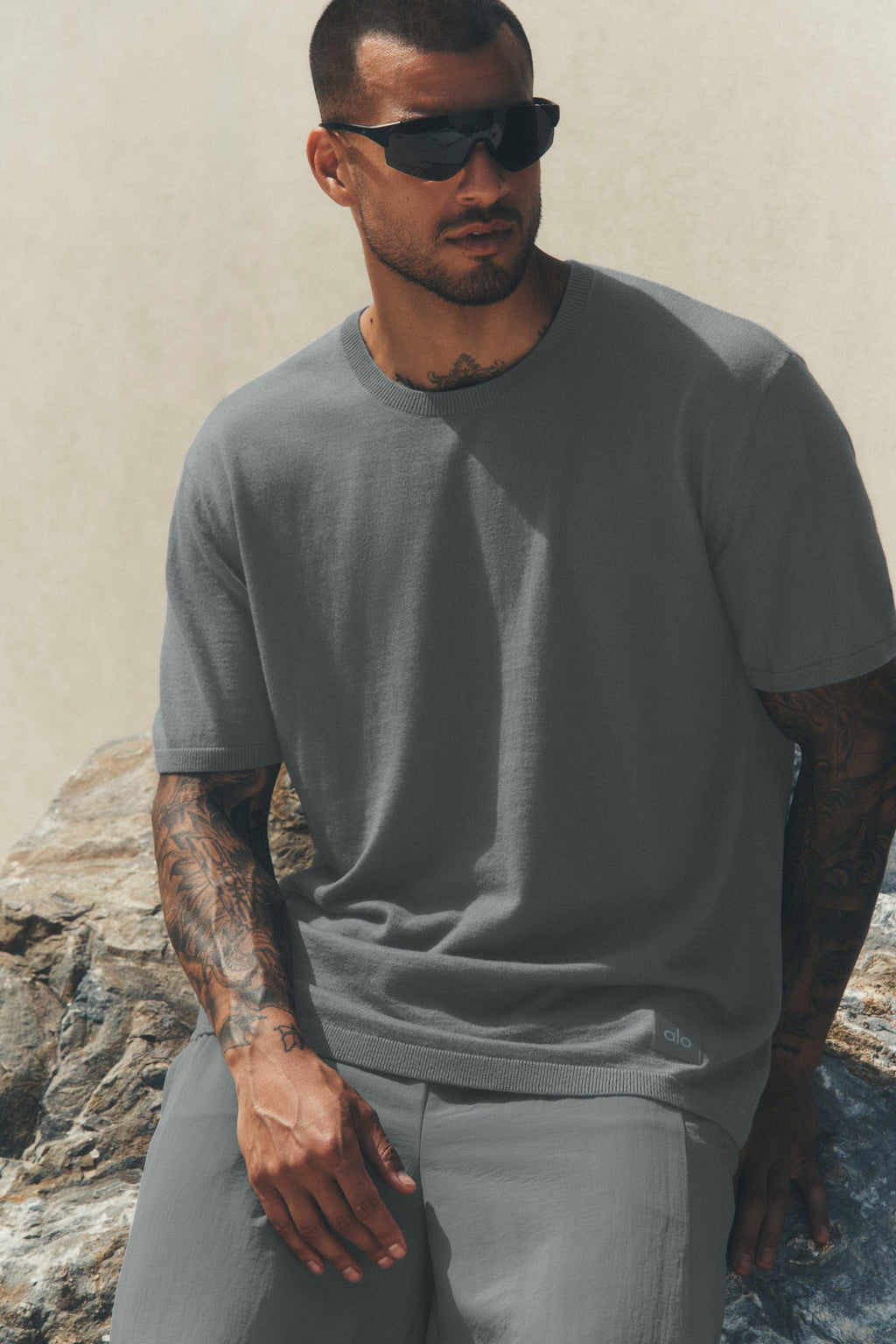 Cashmere Blend Ever Soft Short Sleeve Crew - Monument