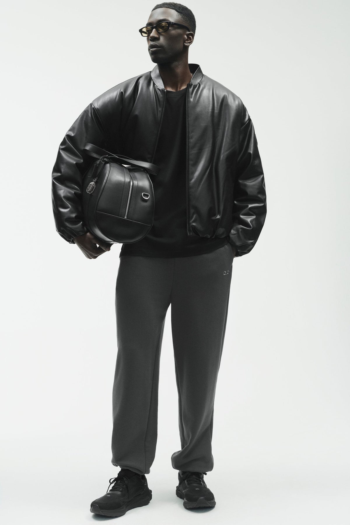 Faux Leather Premier Bomber - Black