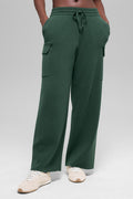 Scholar Knit High-Waist Cargo Pant - Clover Green