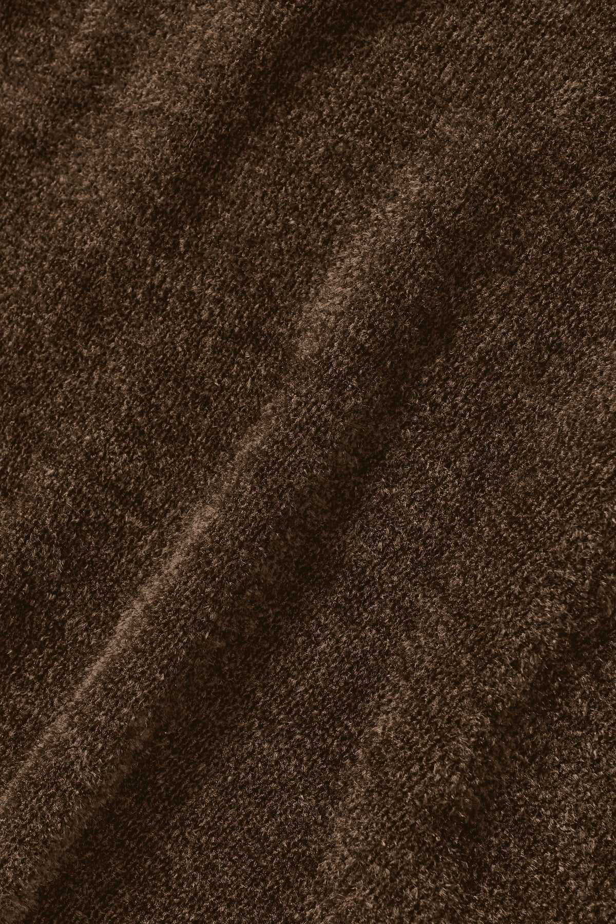 Micro Chenille High-Waist Straight Leg Pant - Espresso