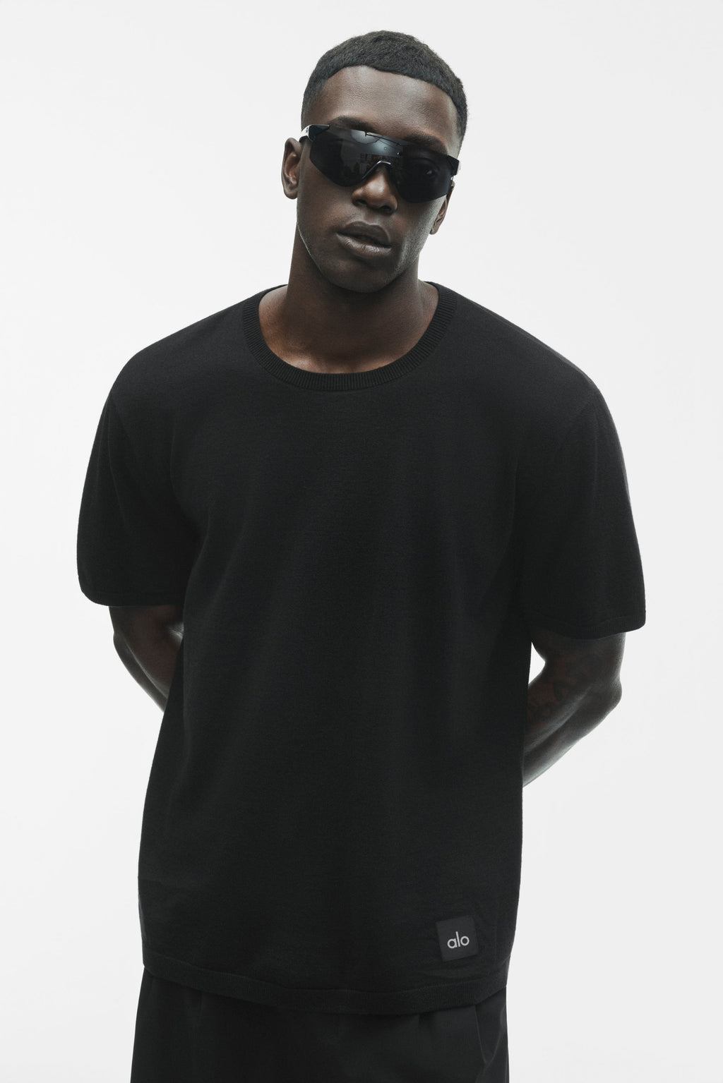 Cashmere Blend Ever Soft Short Sleeve Crew - Black