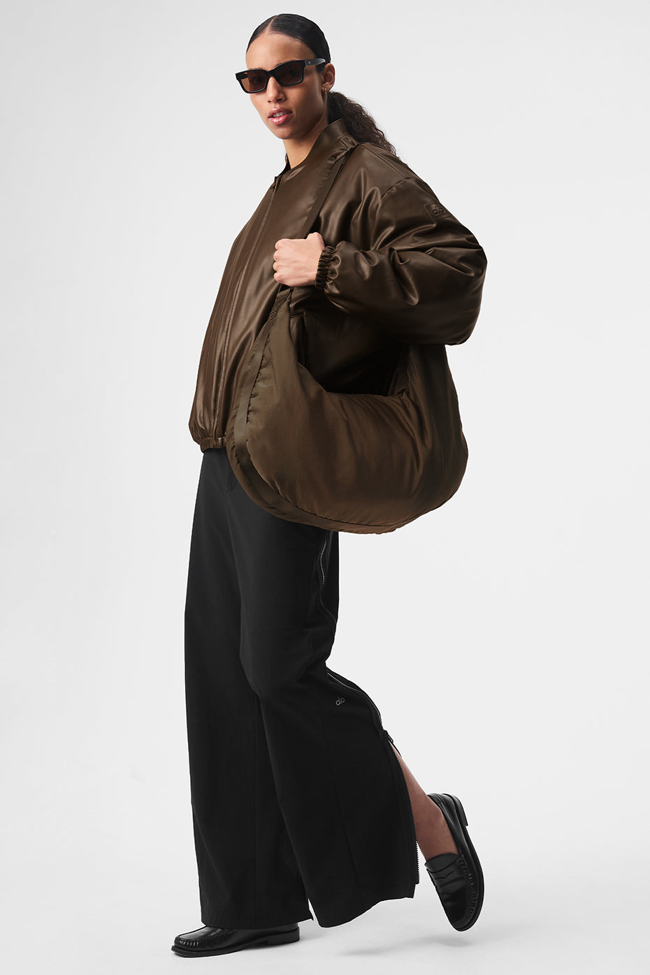 Faux Leather Premier Bomber - Espresso